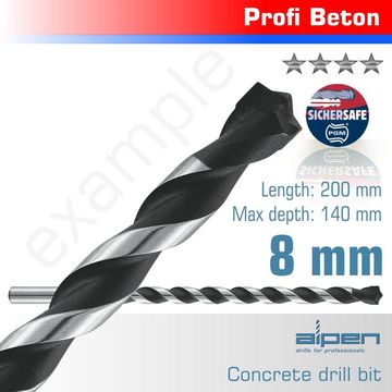 Concrete 8.0 X 200 Mm Profi Beton Drill Bit Masonry