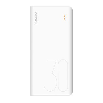 Romoss Pulse 30 30000mAh Input: Type-C|Micro USB|Lightning (8pin)|Output: 1 x USB 5V 2.1A|1 x USB 5V 1A Power Bank – White
