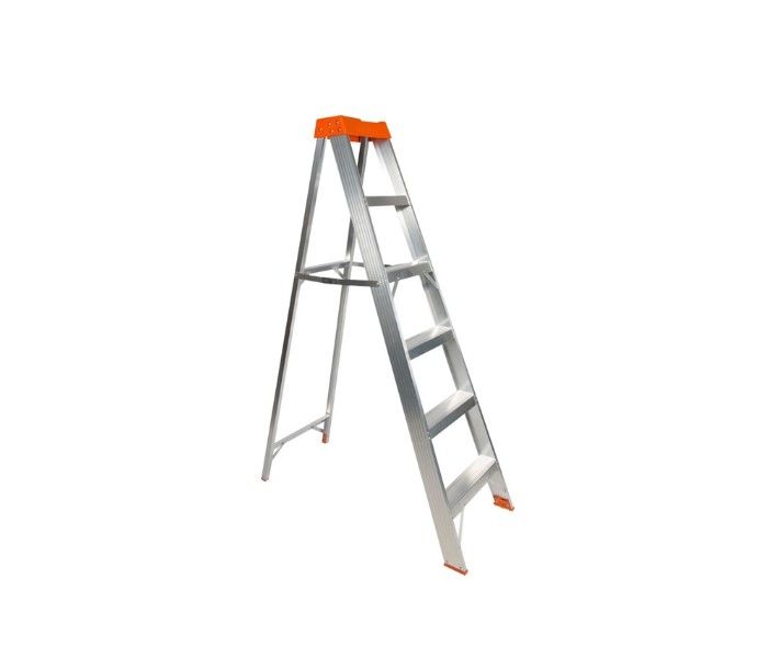 Badger Aluminium Step Ladder 6 Step 150 kg 1800 mm Aluminium Ladder (With Platform, Hand Rail)