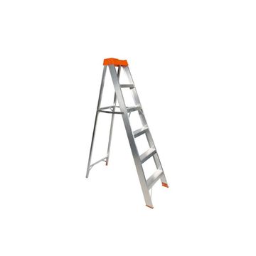 Badger Aluminium Step Ladder 6 Step 150 kg 1800 mm Aluminium Ladder (With Platform, Hand Rail)