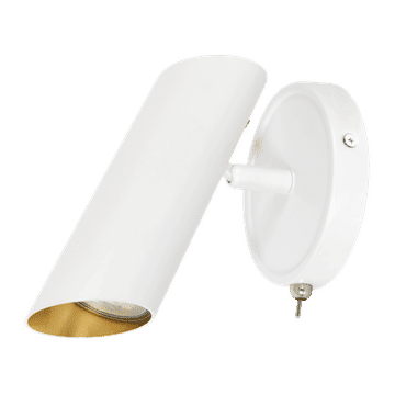 Zebbies Lighting Rayden 1 Light White Spot Light with Gold Inner and On/Off Switch
