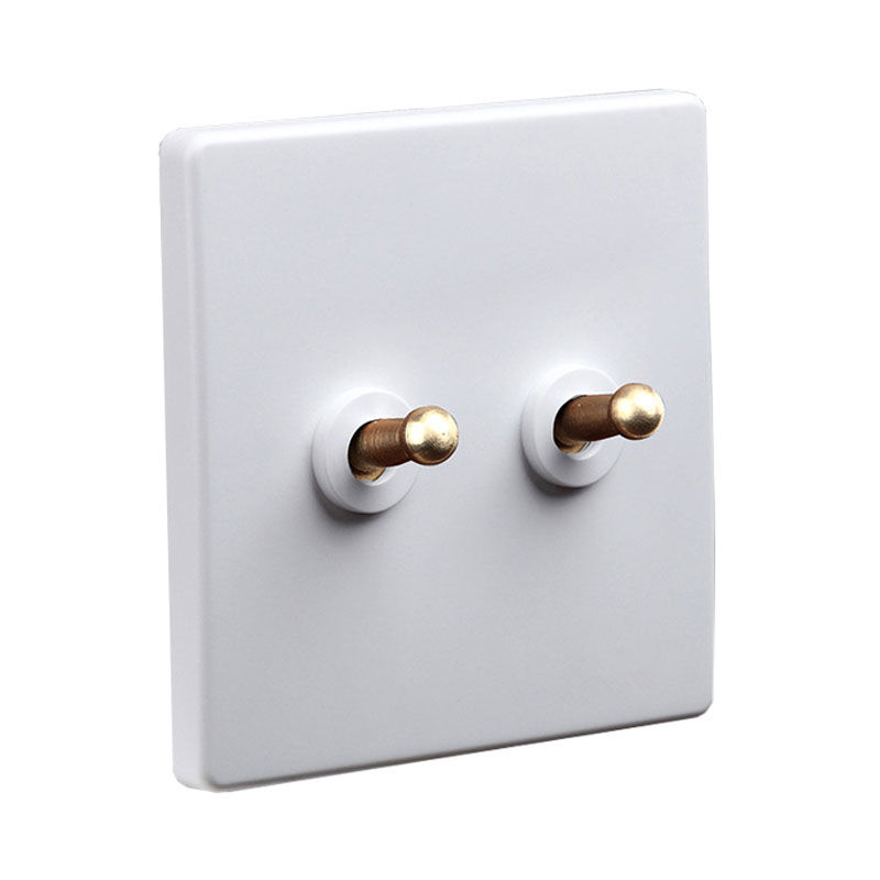 Classic White with Brass Toggle, 2 Lever