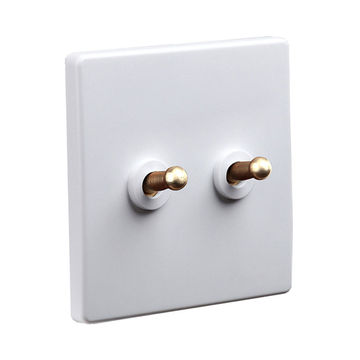 Classic White with Brass Toggle, 2 Lever