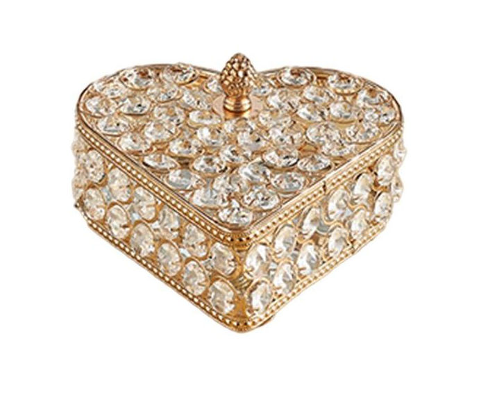 Crystal Jewelry / Makeup Box Storage Organizer Box - Heart Design