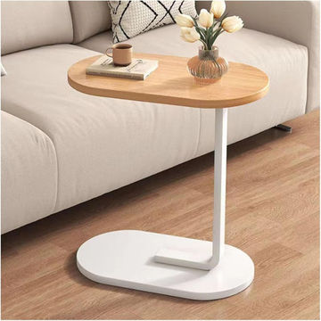 Ovalo C Shape Modern Sofa Side Table White