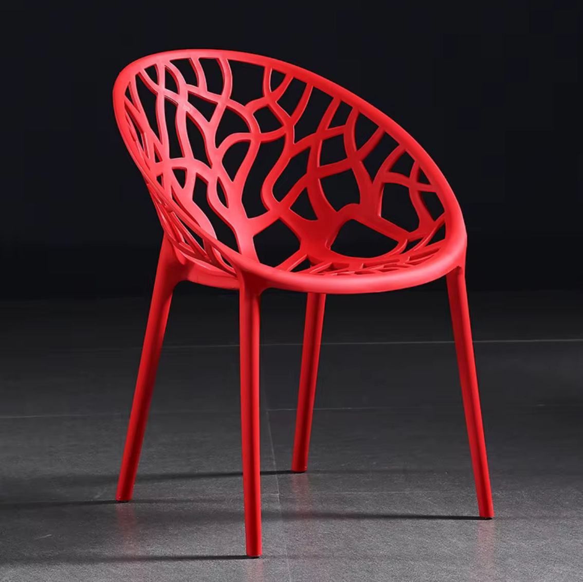 Leafline Modern Dining Chair - Red