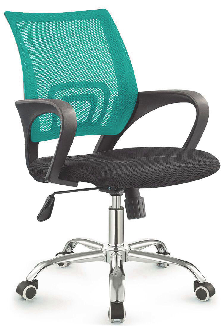 TOCC Zippy Netting Back Typist Office Chair with Chrome Base - Black & Turquoise