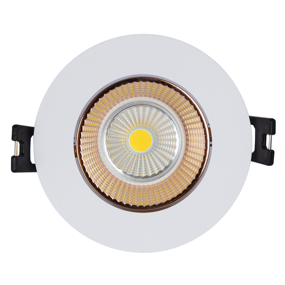 Eurolux - Tilt Down Light Polycarbonate 90mm Diameter White/Rose Gold Excl Lamp Holder