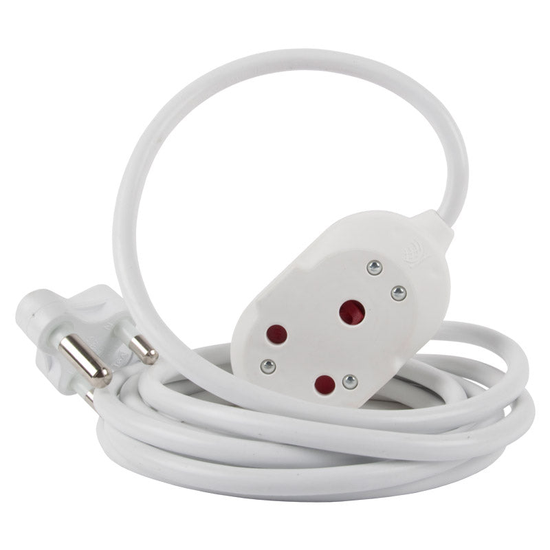 Nexus Extension Cord White Dbl 3 M 1.5 Mm 16 A