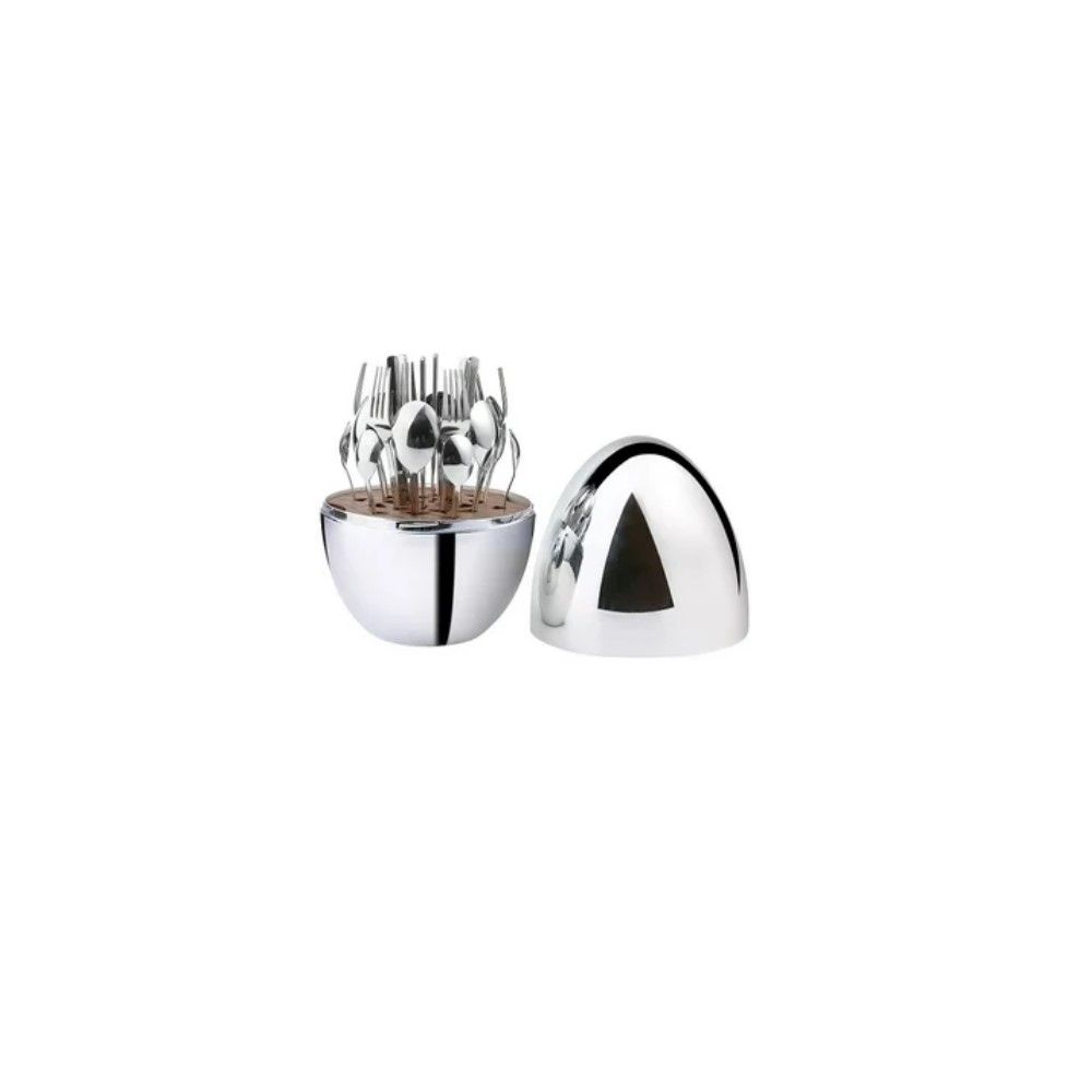 Homepro 24pcs Egg Shaped Holder Cutlery Set Stainless Steel Cutlery Set (Pack of 24)