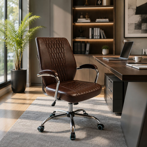 GOF Furniture – Preston Mid-Back Office Chair Brown