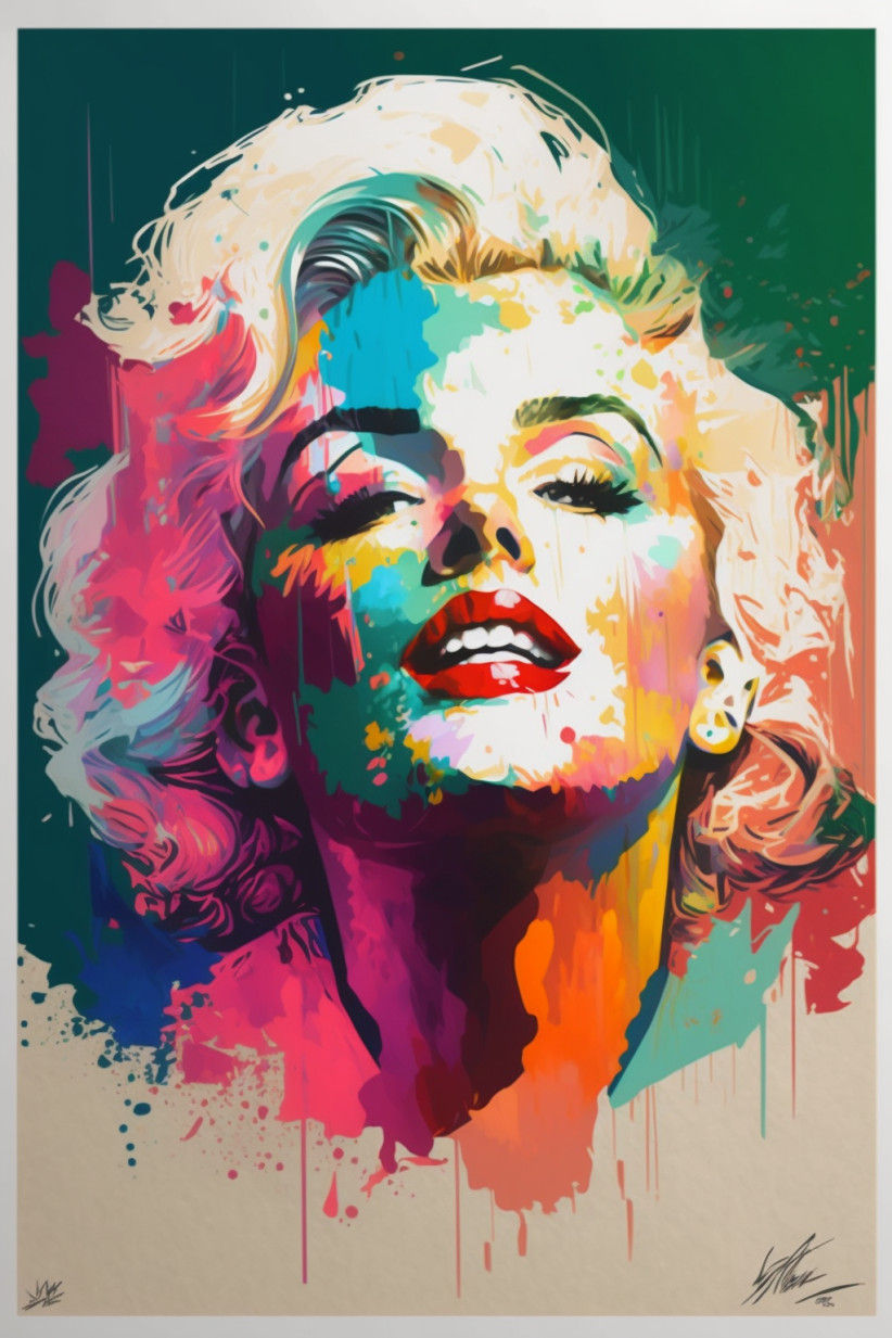 Canvas Wall Art - Marilyn Monroe Abstract Painting - B1539 - [120 x 80 cm]