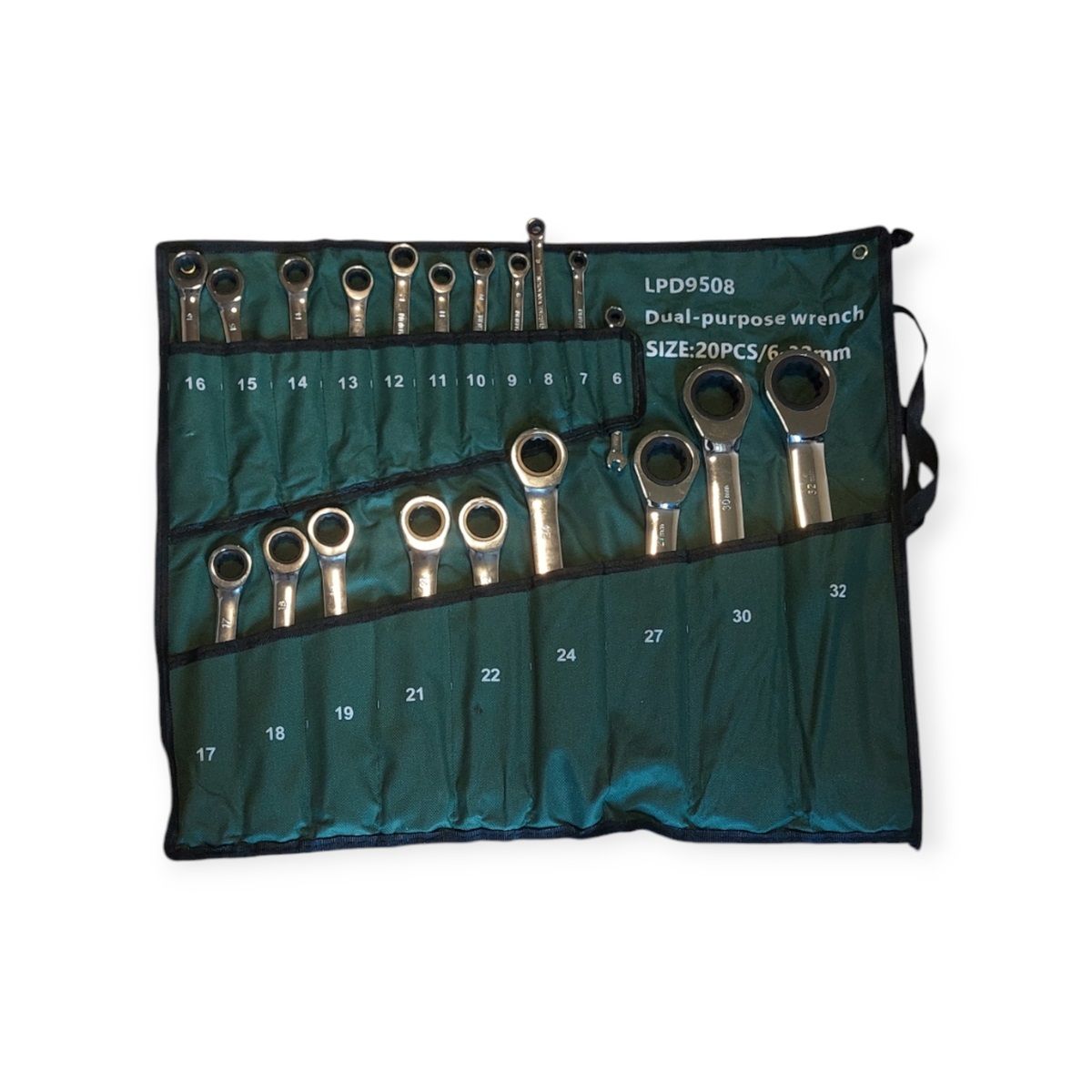 20-Pcs Chrome Vanadium Wrench Spanner Set