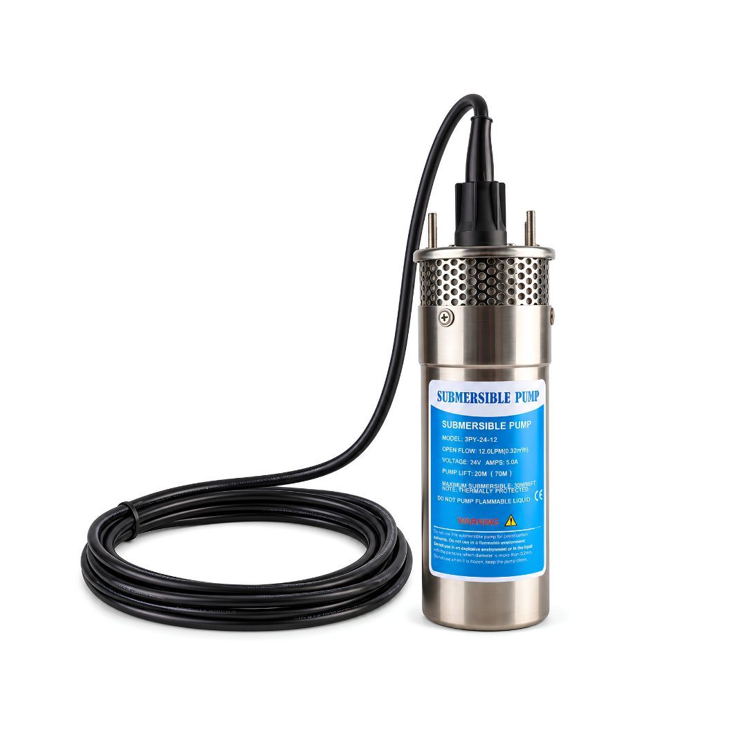 Waterhouse 24V Borehole Pump-Solar Stainless Steel Pump-7 bar 70m 12 L/M