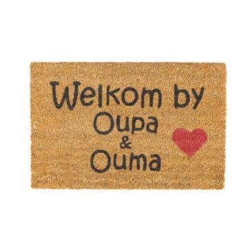 Welkom by Oupa & Ouma Coir Doormat Design 700 x 400mm
