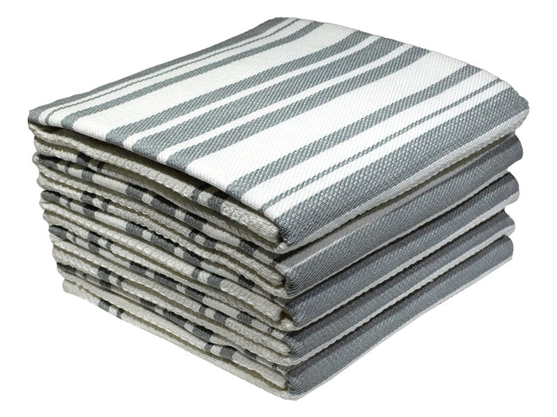 Bunty's Kitchen Towel - Design 2347 - 056x080cms - (05 Pc Pack) - Stripes - Ghost Gray