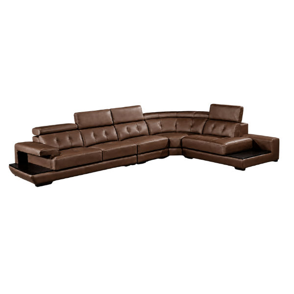Maeve L Shape Corner Sofa – Bonded Leather Brown