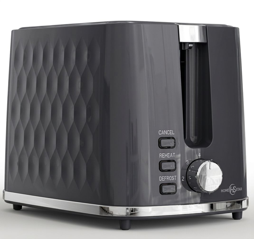 Electric toaster 2 slice Honeycomb Grey