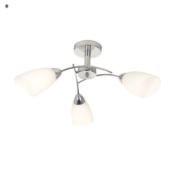 Polished Chrome Pendant with White Glass
