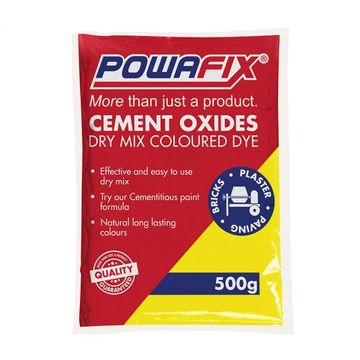 PowaFix - Powder Oxide - Cement Colouring - Yellow - 500g - Bulk Pack of 8