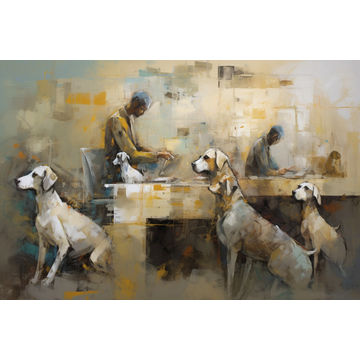 Canvas Wall Art - Earthy Tones Energetic Brushstrokes  - A1081 - [120 x 80 cm]