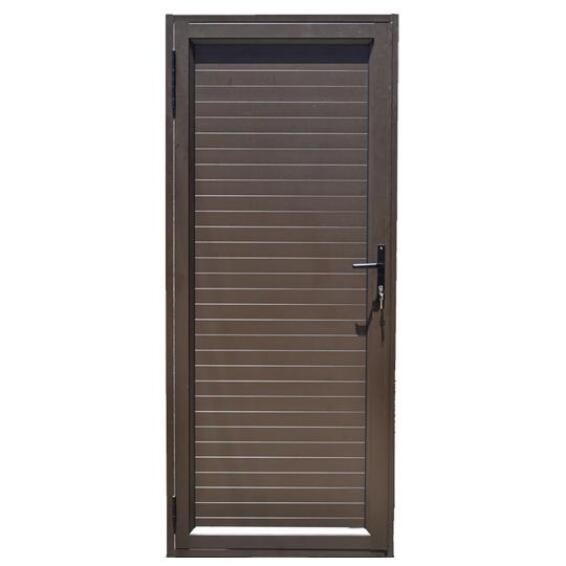 Aluminium door bronze horizontal slats left hand opening W900MM x H2100MM