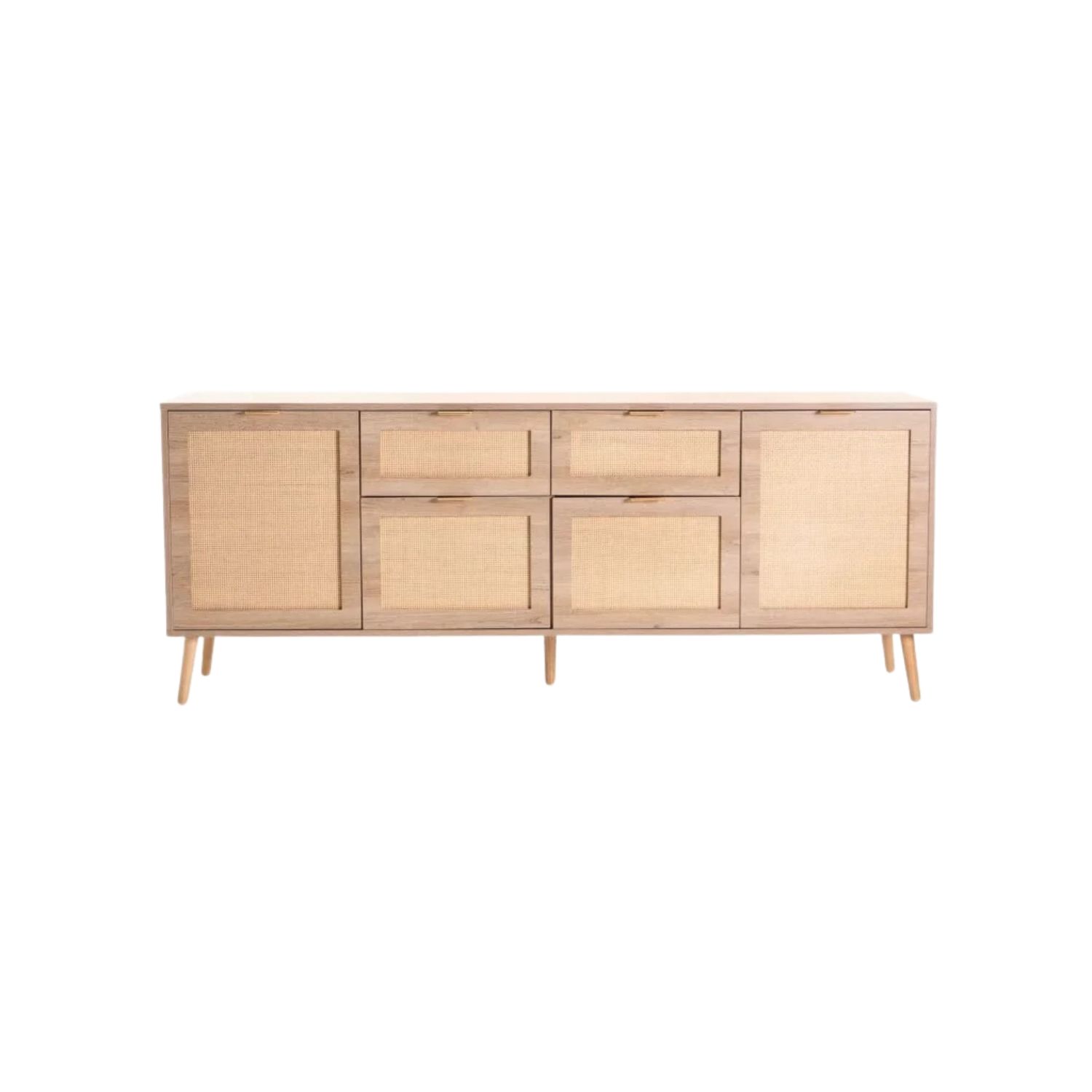 4-Door 2-Drawer Rattan Sideboard