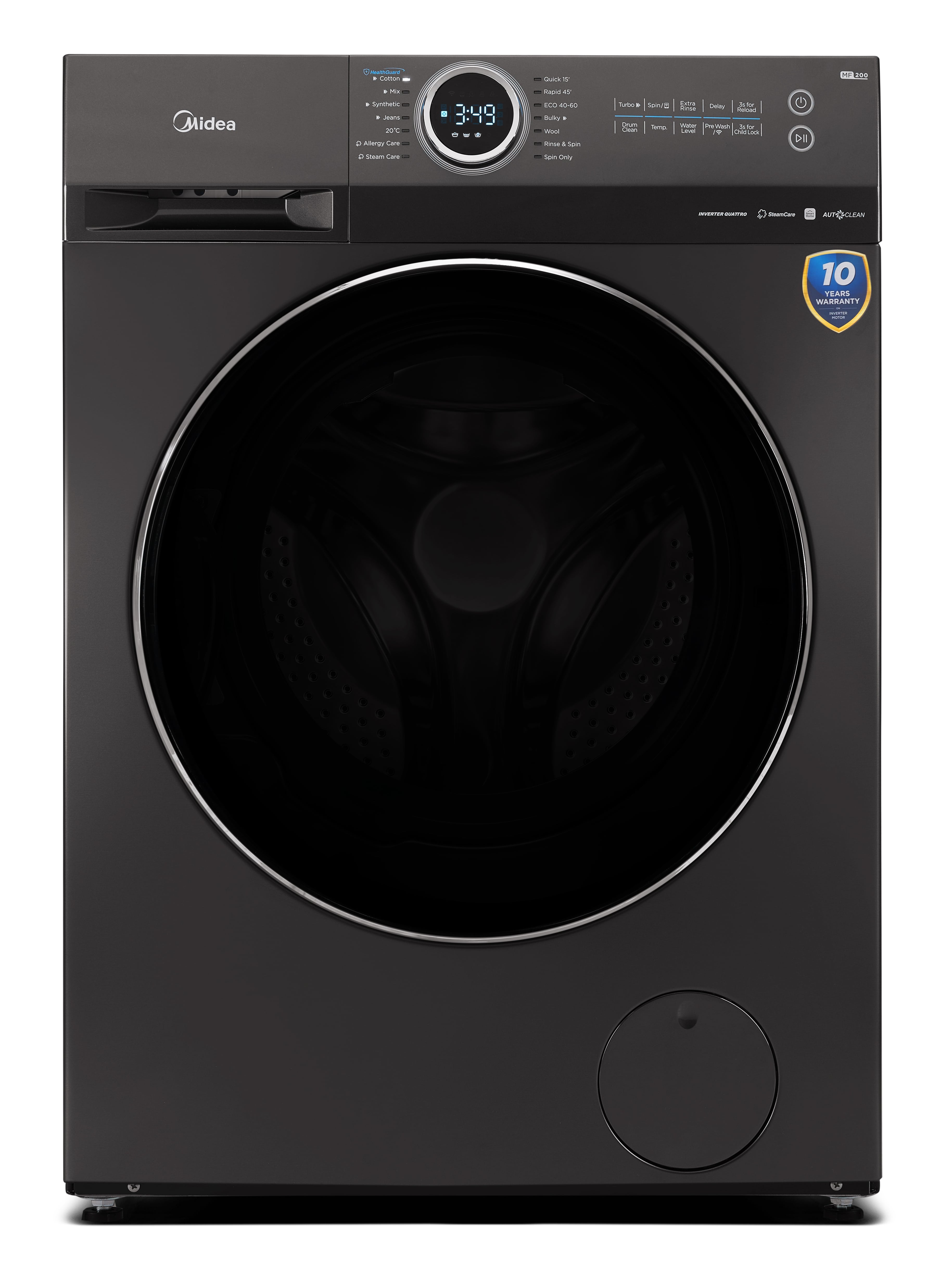 Midea 12kg Front Load Washing Machine Inverter – Titanium