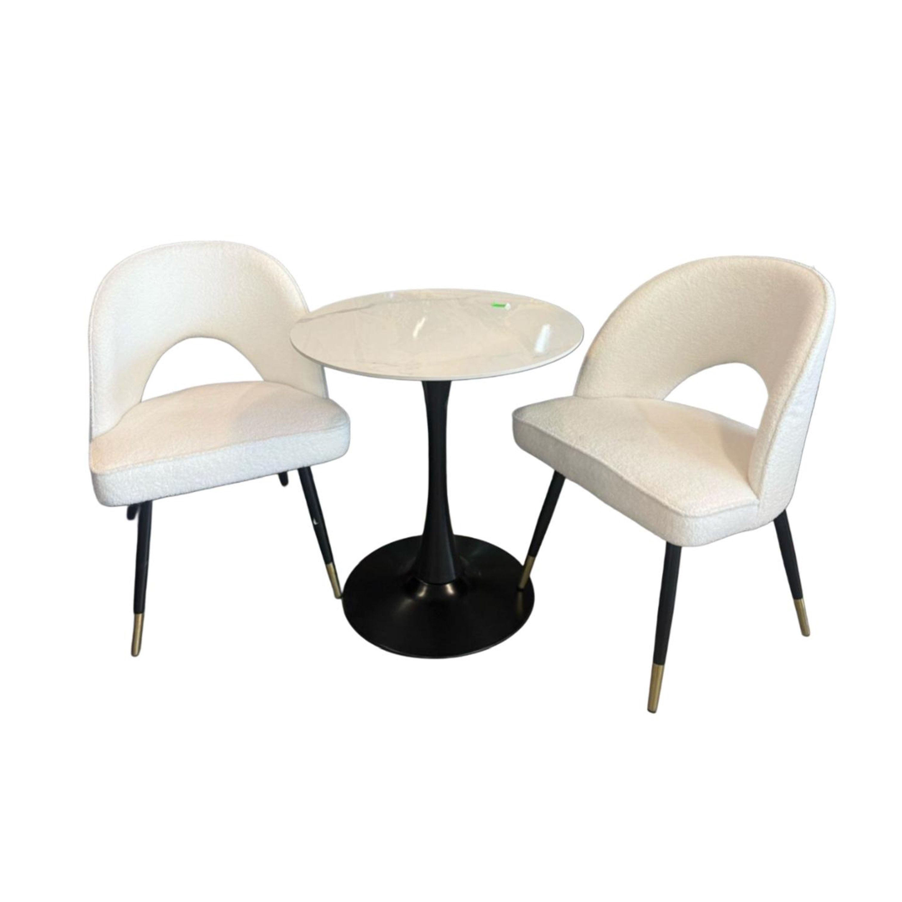 Madiega Furniture - Modern Boucle Dining Set