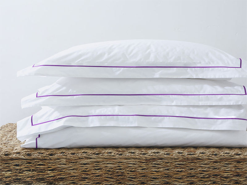 Rey's Fine Linen - Egyptian Collection - Oxford Satin Stitch Pillow Cover - Royal Lilac - Euro Continental (30 Sets)