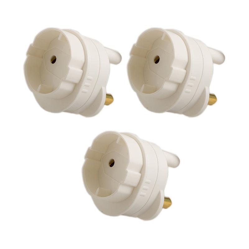 UNITED ELECTRICAL 1 Round Schuko Adaptor (R16) ( 3 Pack )