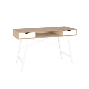 Everfurn Rain Office Desk Rain in Oak & White