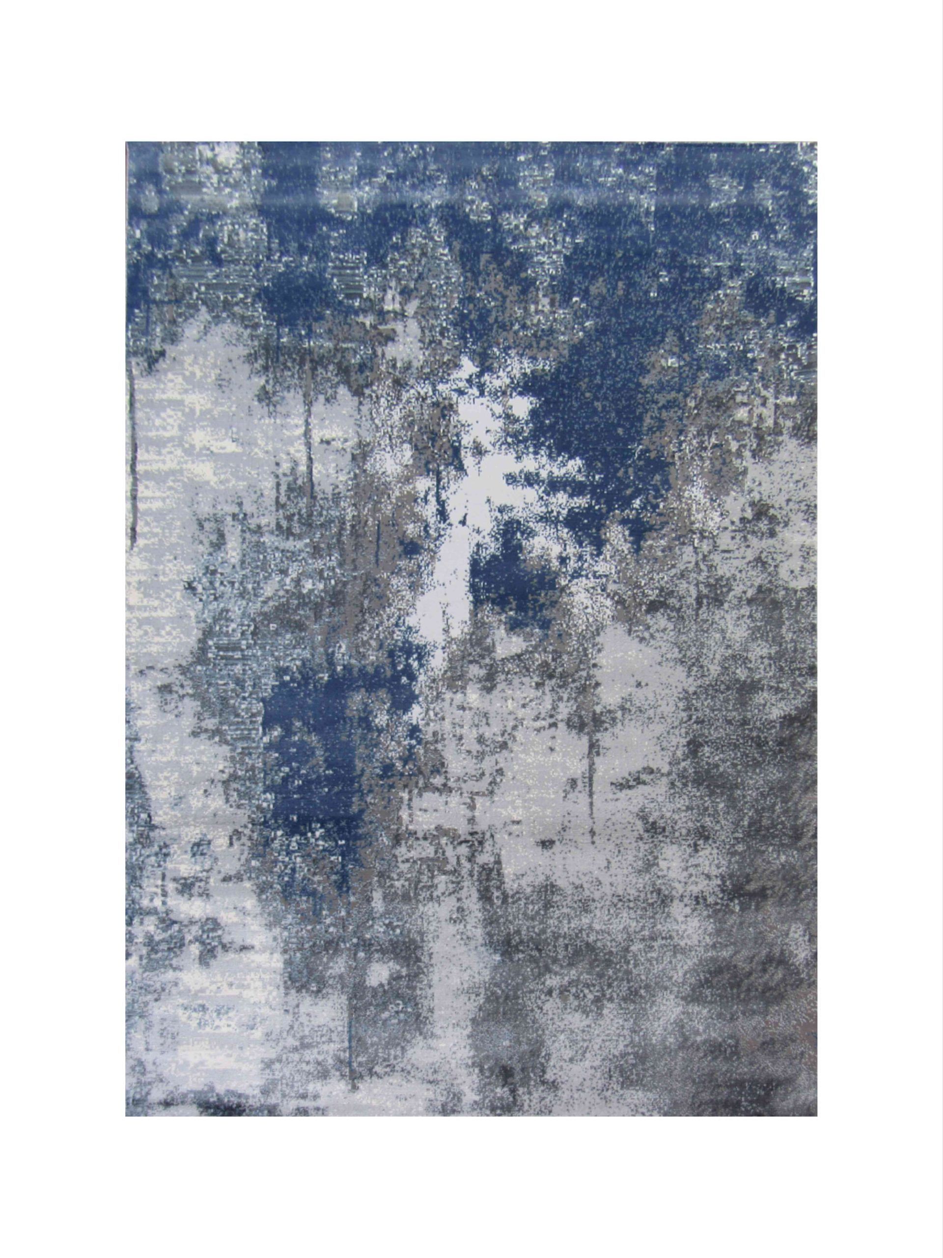 BK Carpets & Rugs - Modern Abstract Indoor Rug – Grey & Blue - 2m x 2,9m