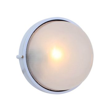 Bulkhead SABS Round Plain Aluminium White 70w
