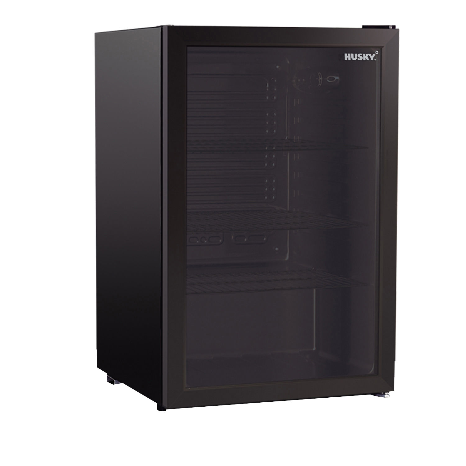 HUSKY - 130L UNDER-COUNTER BEVERAGE COOLER - GLASS DOOR - BLACK