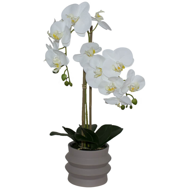 Artificial White Orchid Plant 58cm