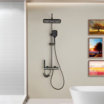 Modern Multifunctional LED Digital Display Shower System 033 Grey