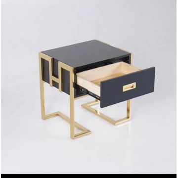 Asher Pedestal Black side table