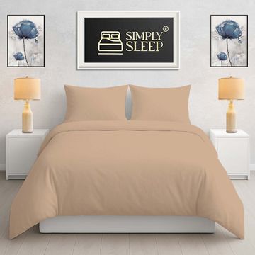 Simply Sleep - Everyday Collection Duvet Cover Set - Plain - 90GSM- (1Set) Hazelnut - King