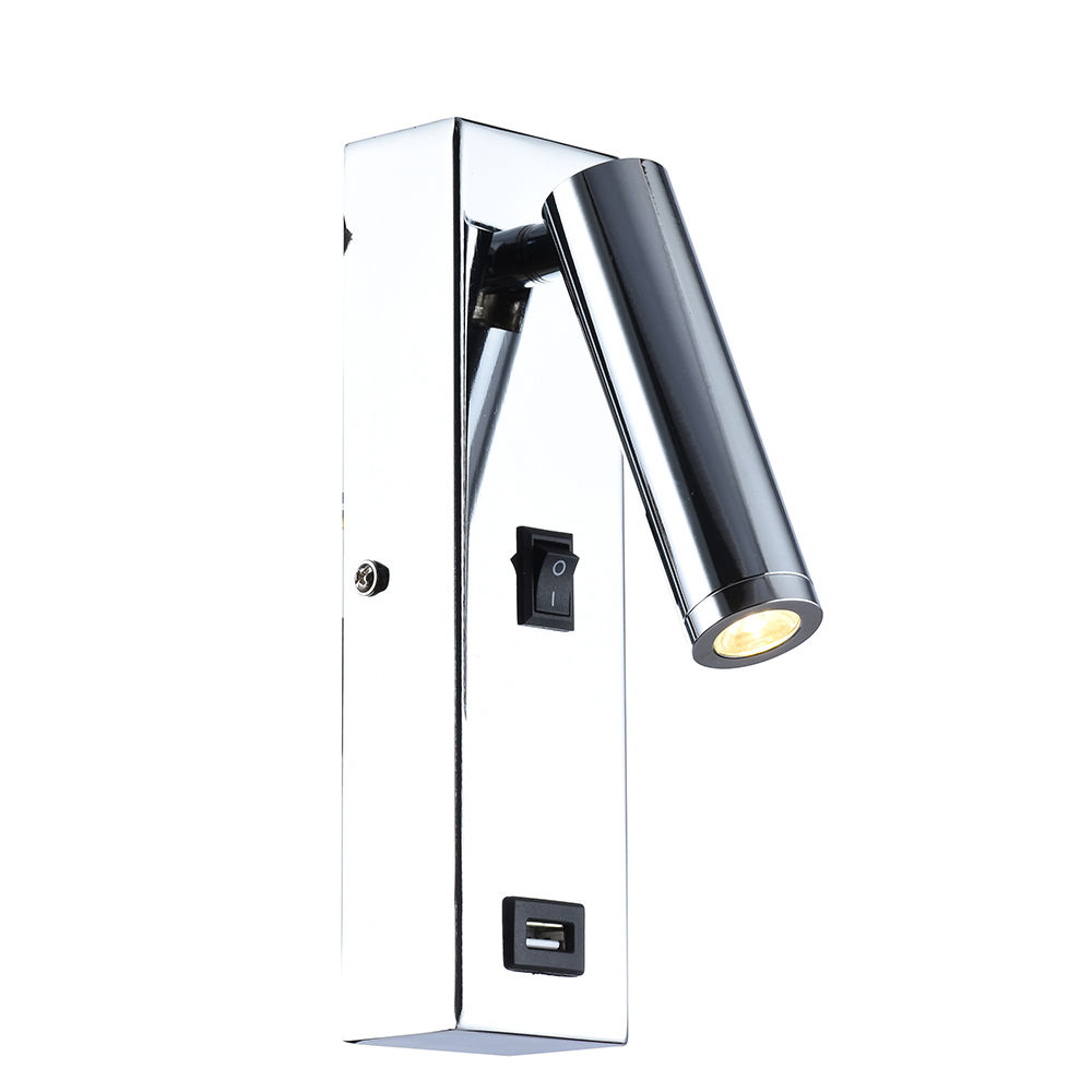 Eurolux - USB - Wall Light - 50mm - Chrome