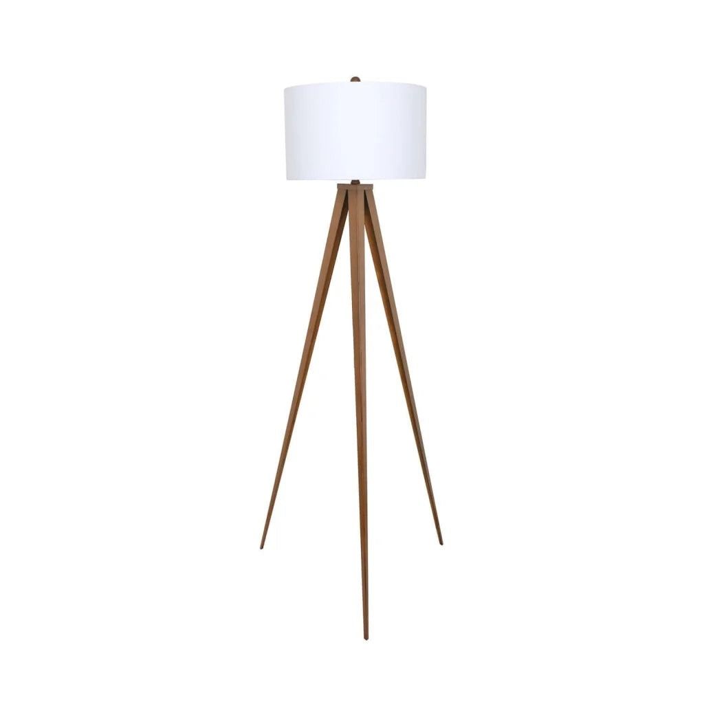 Vividitto - Marita Brown Metal Tripod - White Shade 153cm