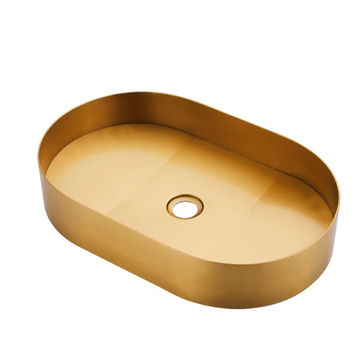 Maeve Single Bowl Oval Sink Kitchen Bar Sink Top Mount -Gold