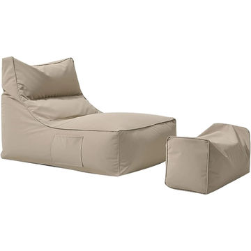 Day Dream Bean Bag - L - Beige - Fine Living Plus Foot Rest