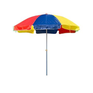 Multicolor Beach Umbrella with Adjustable Clamp Pole
