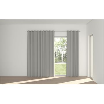 STUART GRAHAM READY MADE POLYESTER EYELET CURTAINS-COLOURWASH STERLING 230 cm wide x 220 cm drop