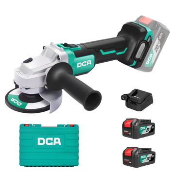 DCA 20V Brushless Angle Grinder Kit With 4.0Ah*2 & Charger ADSM03-115EM