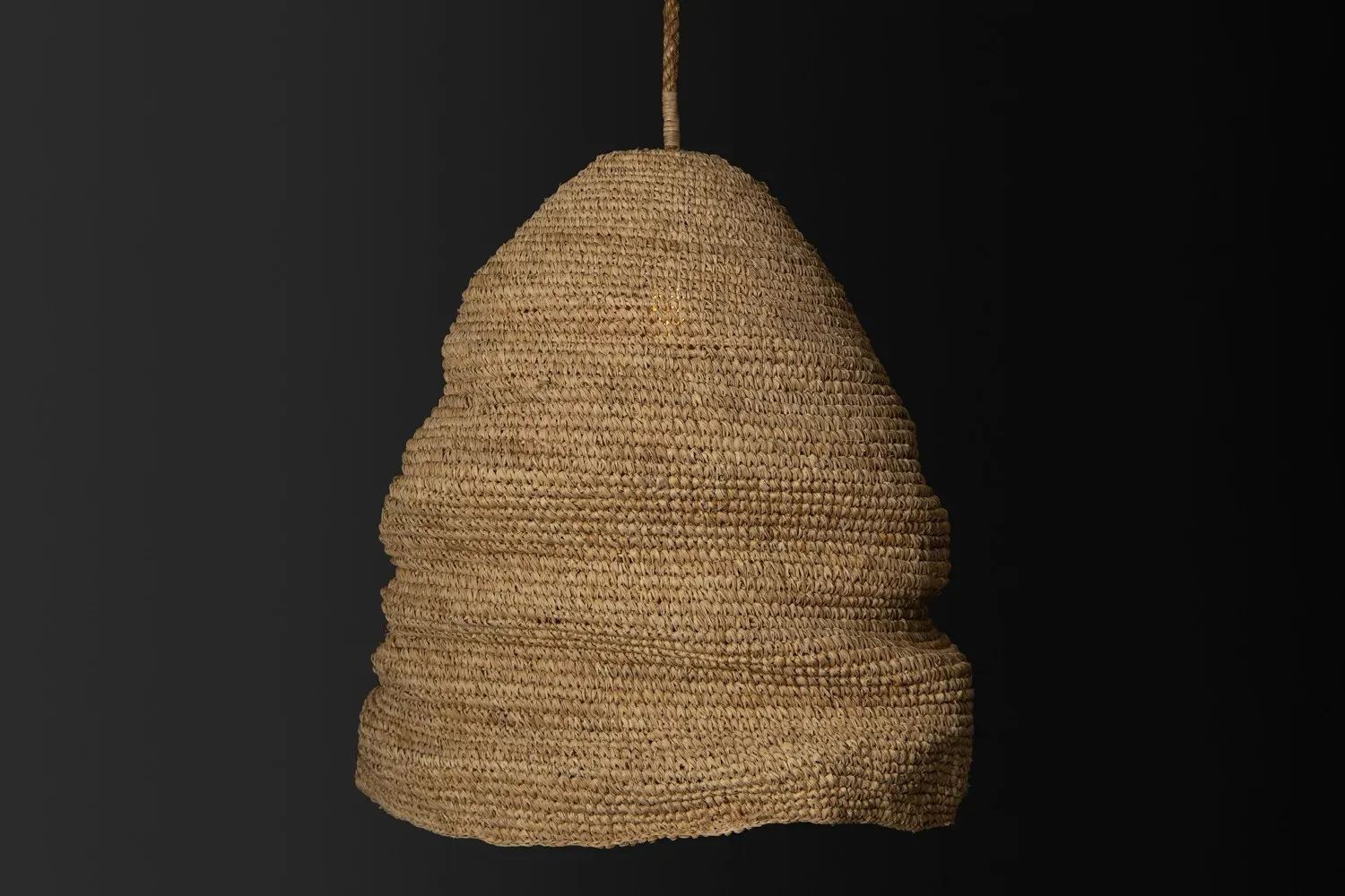 Kamya Hand-Woven Rattan Pendant Light – Enclosed Rustic Design
