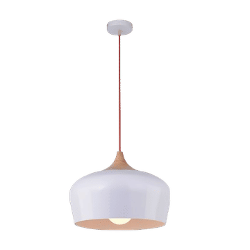 Pendant Lighting – Scandinavian Range – Wood And White Bowl Shape
