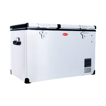 SnoMaster - 66L Dual Compartment Portable Fridge/Freezer AC/DC - Stainless Steel (SMDZ-EX67D)