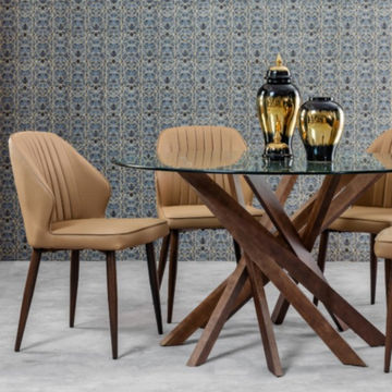 KC Furn -Tyra Walnut Dining Set